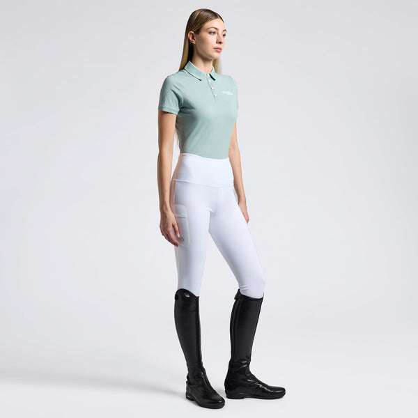 CT women's jersey s/s training polo with tufted logo