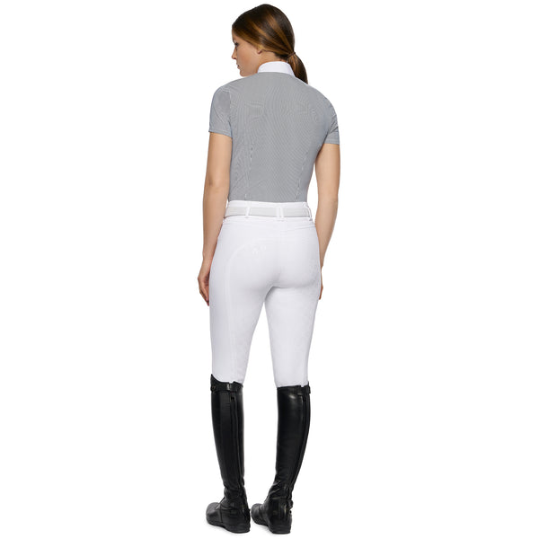 Cavalleria Toscana Women's technical striped short-sleeved shirt with bib