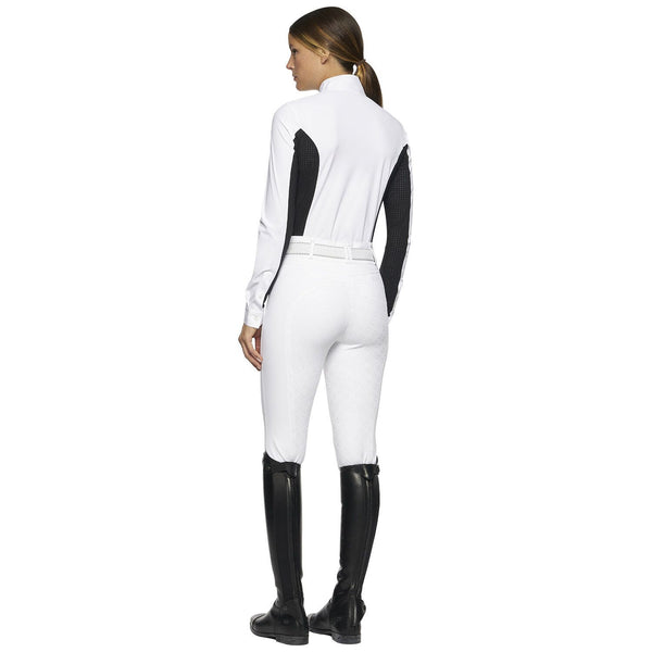 Cavalleria Toscana women's long sleeve competition show shirt with perforated inserts