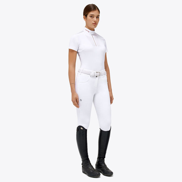 Cavalleria Toscana women's Revo Red Label tech knit short sleeve zip competition polo