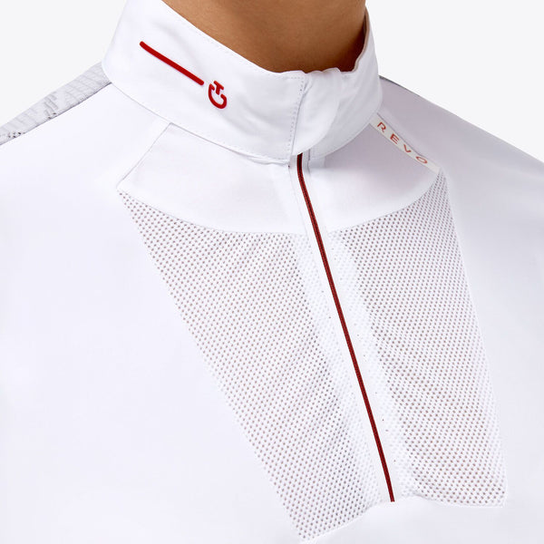 Cavalleria Toscana women's Revo Red Label tech knit short sleeve zip competition polo