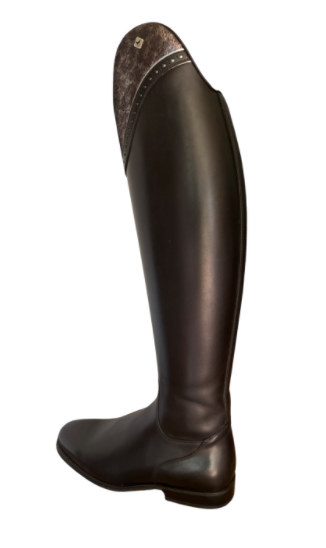 DeNiro Bellini Riding Boot in Calfskin Black with top Lisa