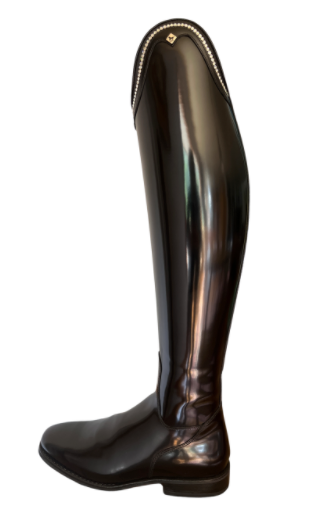 DeNiro Bellini Riding Boot in Brushed Black with Swarovski Crystal