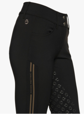 Cavalleria Toscana Women's full seat contrast stripe four-way stretch performance breeches