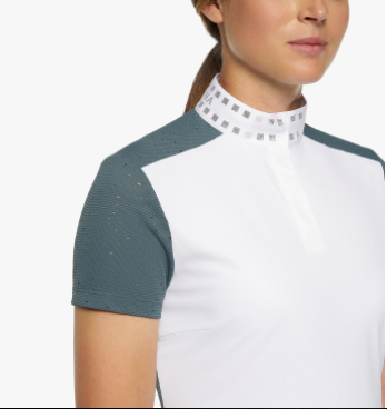 Cavalleria Toscana women's competition show shirt with micro sequins.