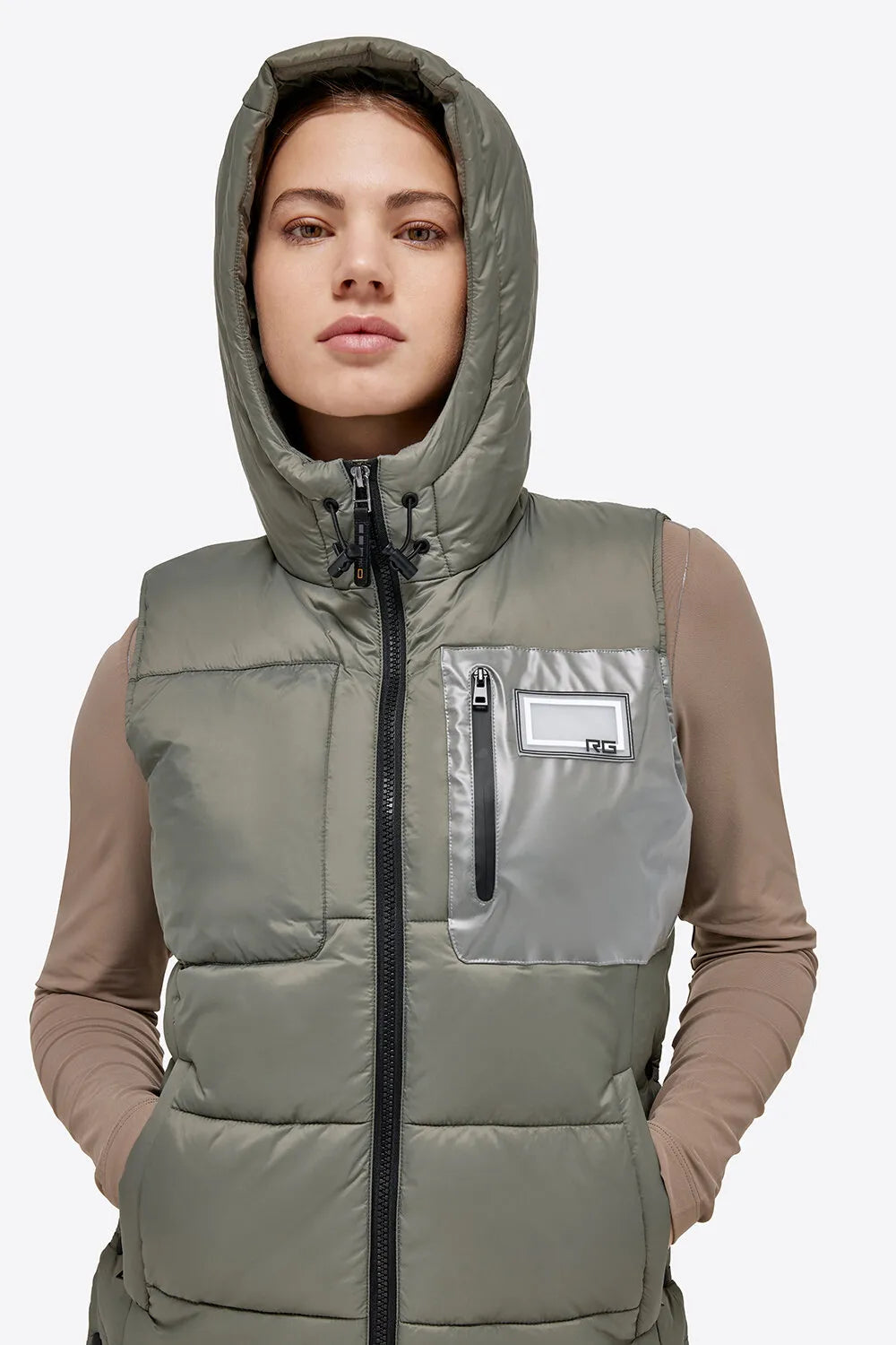 CT Nylon women's RG Quilted Hooded Puffer Vest